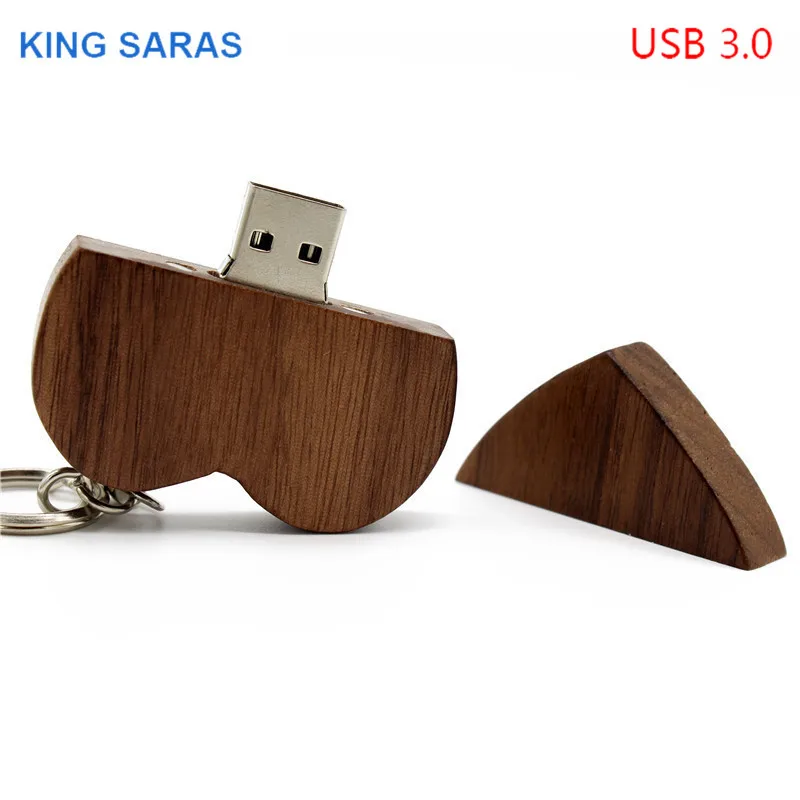 Король SARAS клена из орехового дерева модель сердца usb3.0 32 GB usb флэш-накопитель usb3.0 флеш-накопитель 4 ГБ 8 ГБ оперативной памяти, 16 Гб встроенной памяти, LOVE U диск