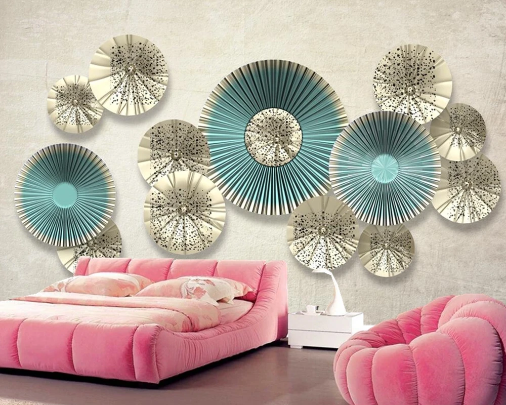 3D Nordic minimalistic round art 3d wallpaper papel de parede living room sofa TV wall bedroom papers home decor murals | Обустройство