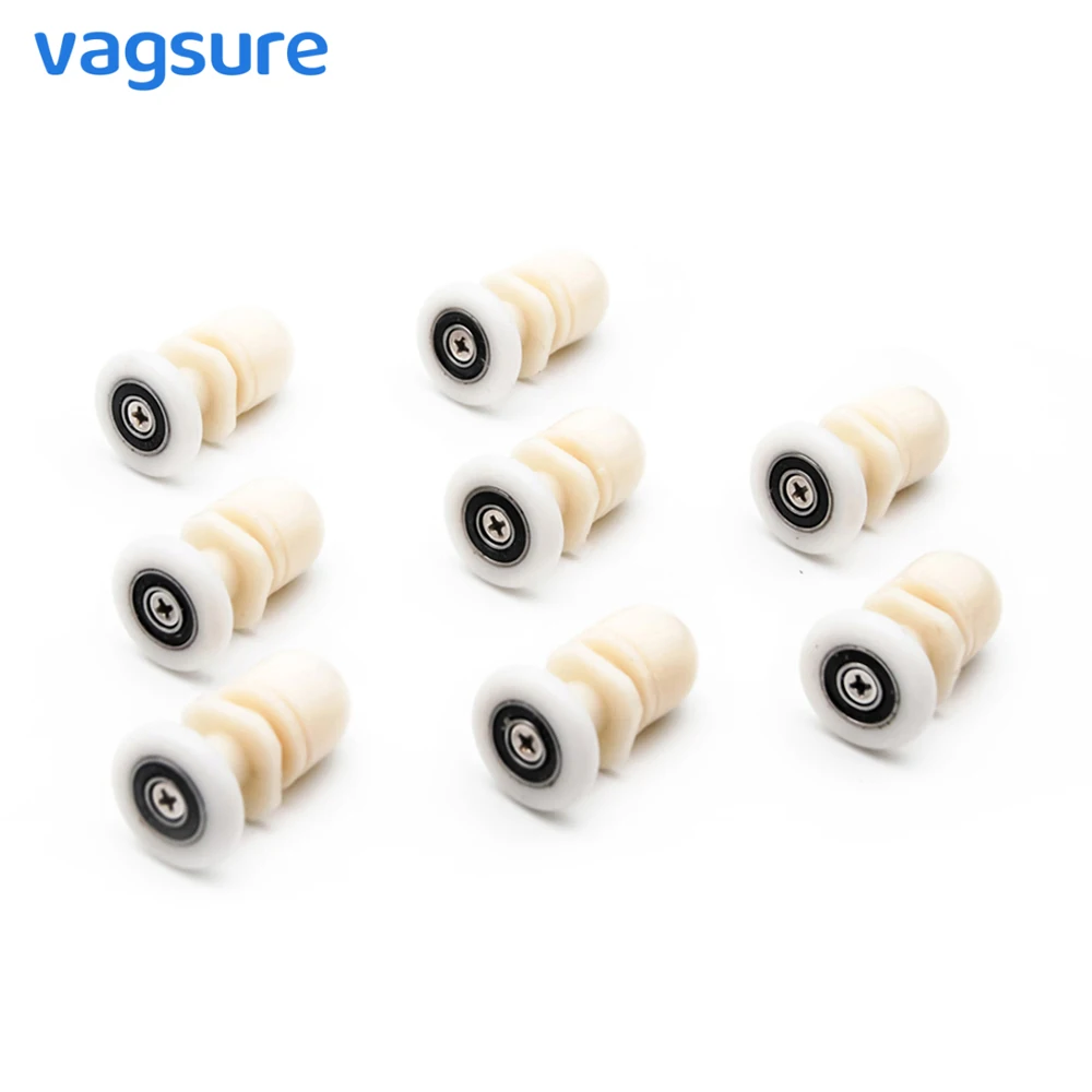 

8pcs/lot 19/23/25/27mm Straight Plastic Wheels Runners Pulleys Sliding Shower Cabin Glass Door Bearing Roller Replacement Parts