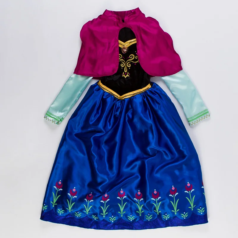 Горячая Распродажа! Deluxe принцессы для девочек маскарадный костюм Анны детей на