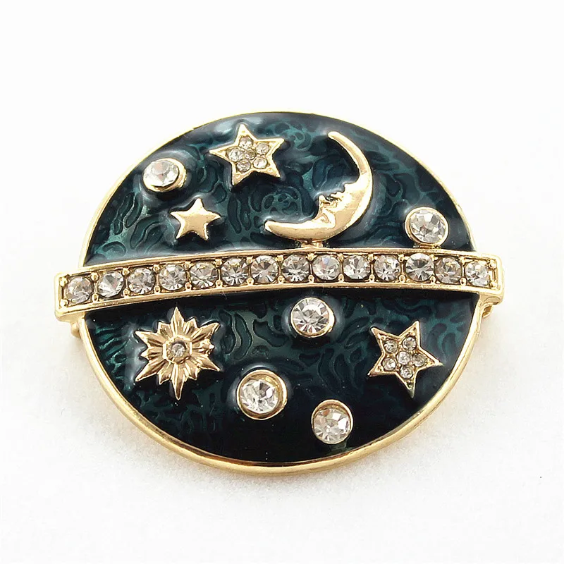Женская Брошь из эмалированного камня в виде планеты| |