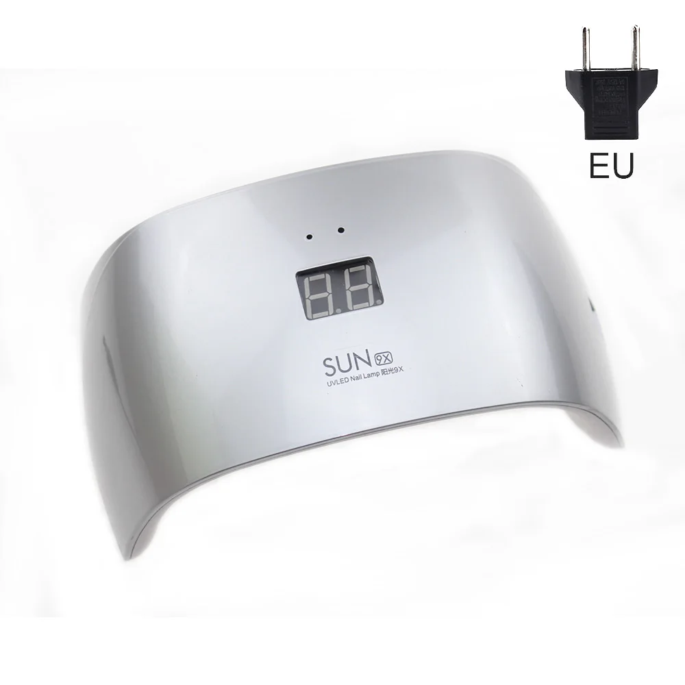 Silver EU SUN 9X лампа для ногтей УФ светодиодный светильник для маникюра Max18W UF лампы профессиональная Сушилка для ногтей гель лак Lampara 9 светодиодный s - Цвет: Silver EU