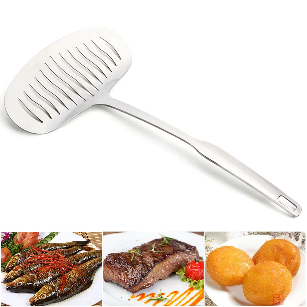 Steak Spatula Multi-function Shovel Fish Lifter Spade Fried Oil Straining Stainless Steel Kitchen Utensils Cooking Widening |