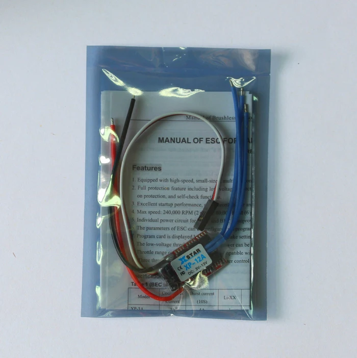 1 шт. 8G 12A бесщеточный ESC 1-3s аккумулятор односторонний электрический регулятор