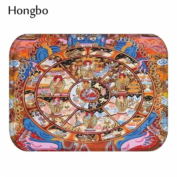 4 Hongbo Будда статуя Коврик для двери узор Декоративный Коврик Нескользящие двери впитывающие коврики коврик для ванной комнаты - Цвет: 4
