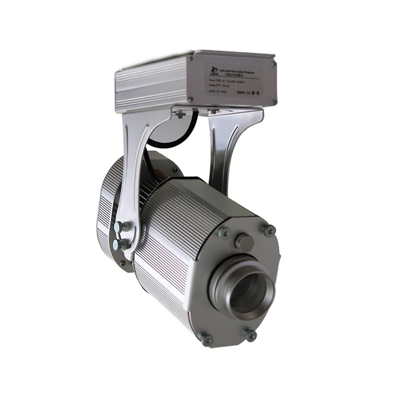 Рекламный Серебряный 40 Вт Поворотный светодиодный проектор Gobo с изображением