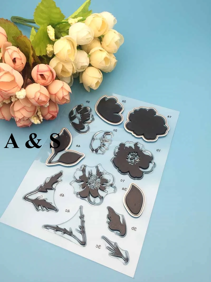 KC20 Rose Flower Leaf Metal Cutting Dies or Transparent Clear Stamp for Scrapbooking DIY Embossing Folder Template Crafts | Дом и сад