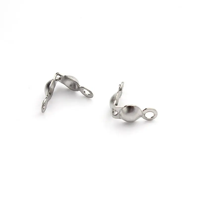 

50pcs/lot Stainless Steel End Caps With Hook Fitting Necklace Bracelet Jewelry Findings Diy F2212