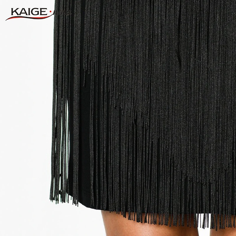 Kaige Nina сексуальное Клубное платье с кисточками платья для ночных клубов черного