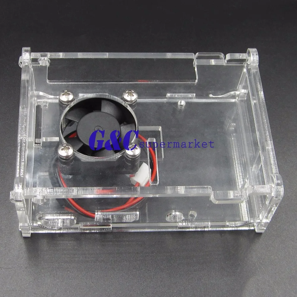 Акриловый чехол для корпуса Raspberry Pi 3 с активным охлаждающим вентилятором также
