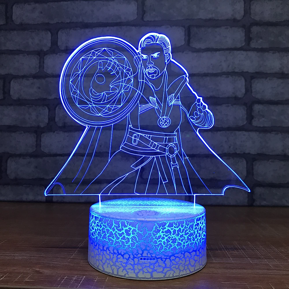 3d ночсветильник с изображением героя креативная иллюзия светодиодная лампа 7