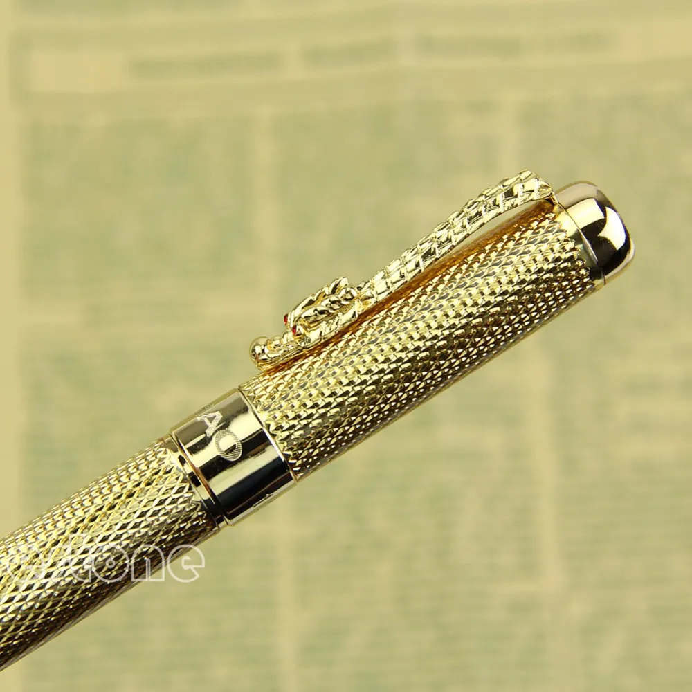 Лучший благородный Jinhao 1200 клипса с драконом шариковая ручка Полный Золотой канцелярский