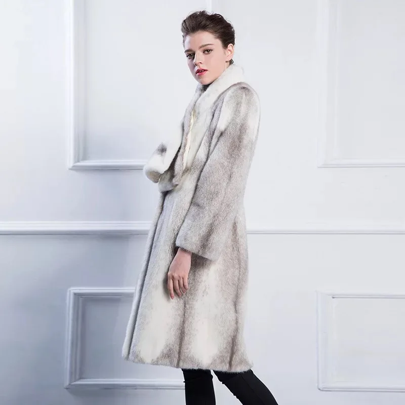 2021 брендовая роскошная женская куртка из натурального меха норки длинный стиль с
