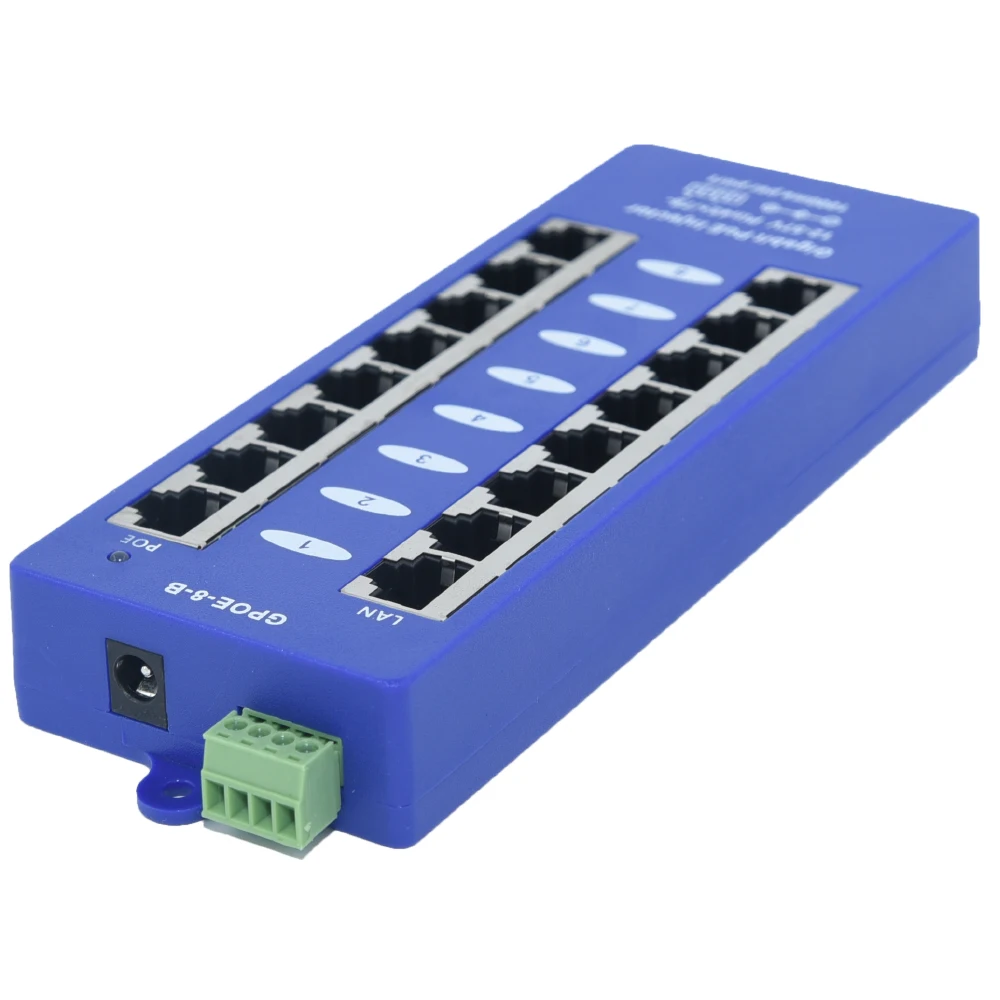 48 в 60 Вт 8 портов Gigabit Power over Ethernet PoE инжектор для устройств 802.3af | Безопасность и
