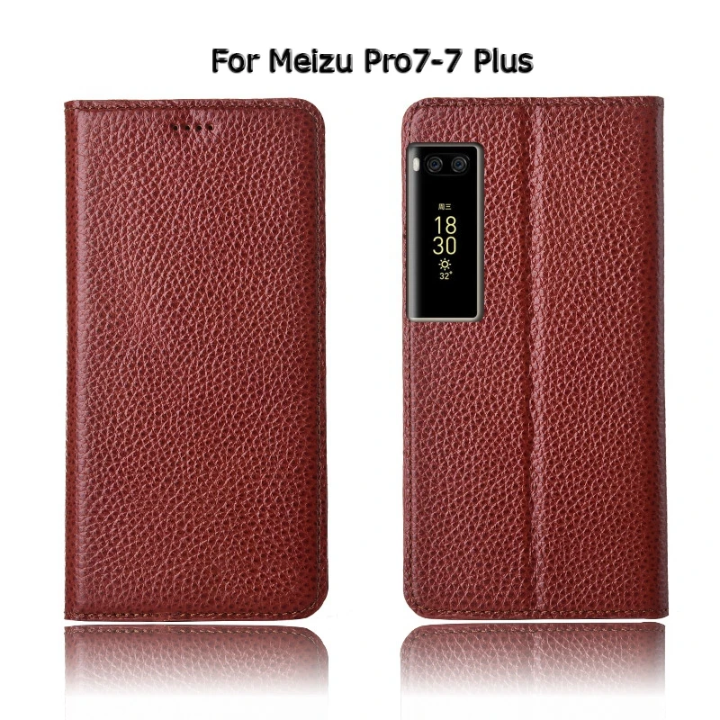 Чехол из натуральной кожи с откидной подставкой личи для Meizu Pro 5 6 6s 7 Pro5 Pro6 Pro 6s Pro7 Plus, чехол для мобильного телефона