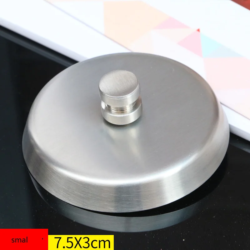 small lid 7.5x3cm Уличная пепельница ветрозащитная нержавеющая сталь с крышкой подарок зажигалки аксессуары для курения пепельница лоток для домашнего декора двора - Цвет: small lid 7.5x3cm