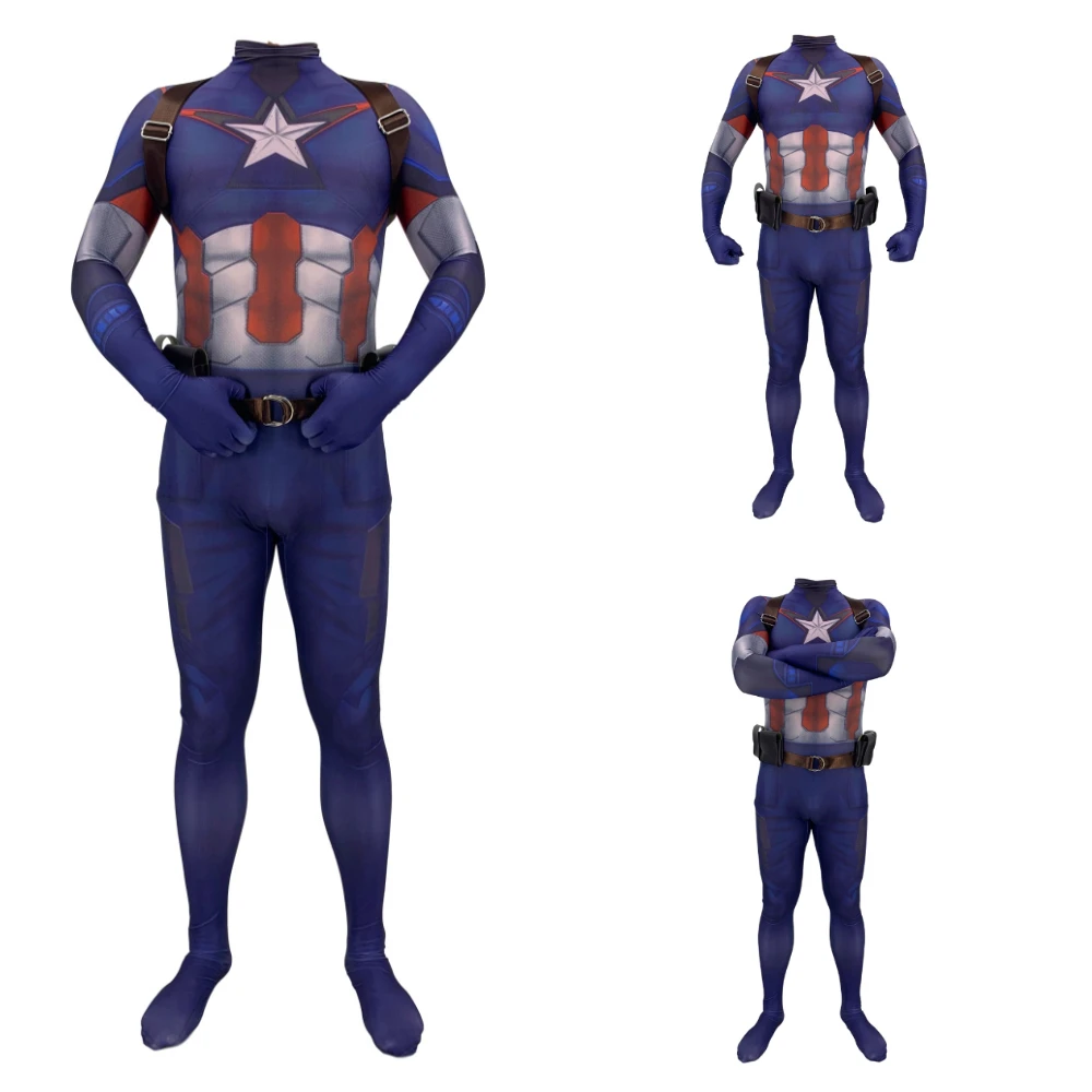 

3D printing Captain America Cosplay Costume 3D Printing Spandex Lycra Zentai Bodysuit Suit Jumpsuits man costumes