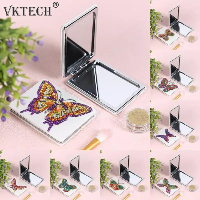 Бабочка/Сердце DIY алмаз особенной формы шаблон для рукоделия Женская Девушка ультра-тонкое косметическое мини-зеркало вышивка крестиком набор