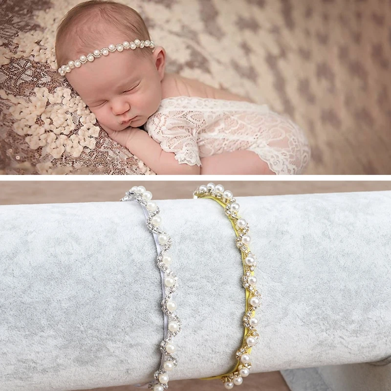 

Sparkling Pearls Baby Girls Head Band Elastic Newborn Photography Accessories