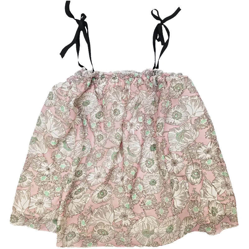 Floral Tank Pink sexy top Women streetwear lace tops harajuku cami rhinestone california Vintage Style 90s Top | Женская одежда