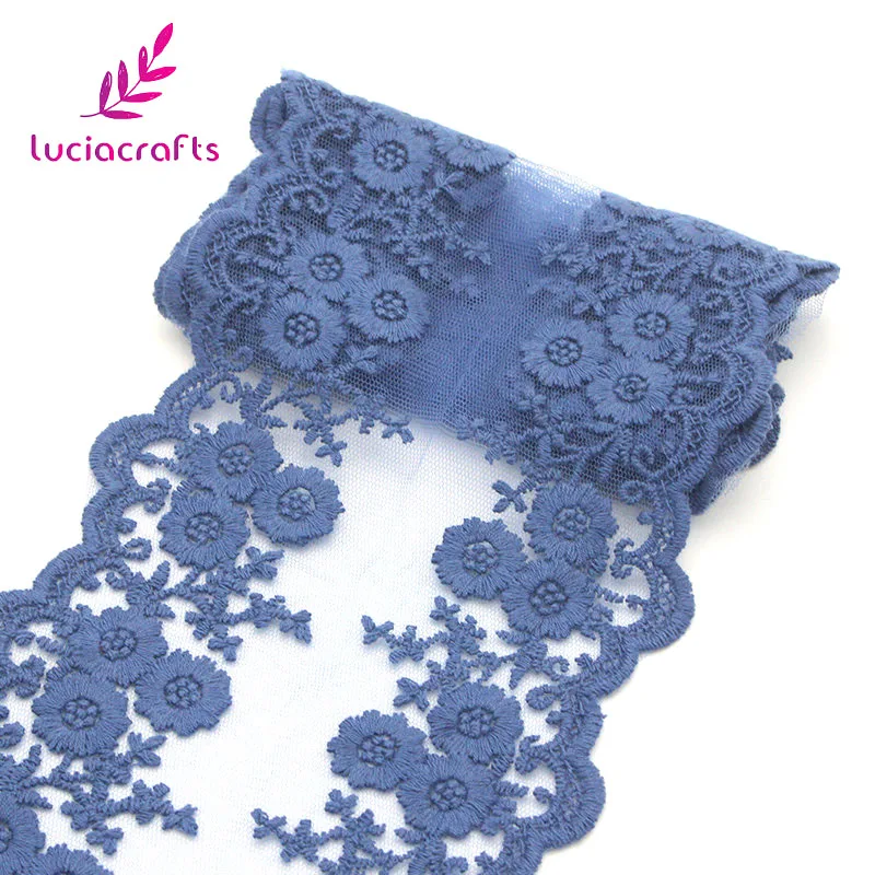 Color 7 dark blue Lucia crafts, 1 год/партия, 12,5 см, отделка, кружево, хлопок, ленты, сделай сам, для свадебной вечеринки, Декор, искусство, шитье, материал, поставка N0402 - Цвет: Color 7 dark blue