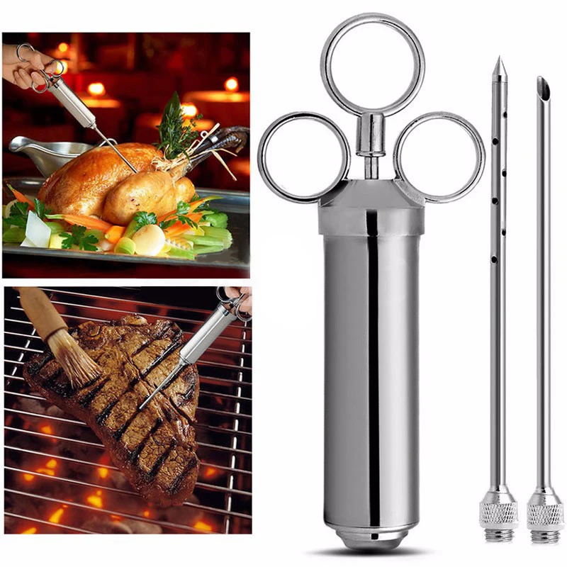 Шприц для приправ из нержавеющей стали инжектор со вкусом индейки маринада 2