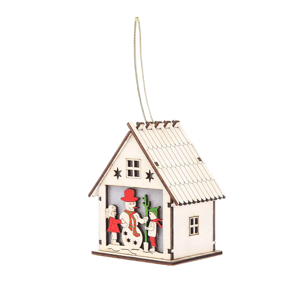 2018 рождественское подвесное деревянное шале светодиодный светильник