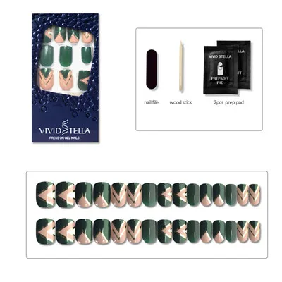 10 Design Pre-glued False Nails in Box Press on Soft Metallic Fake Nail Tips Rock Artificial ABS DIY Nail Art - Цвет: Розовый