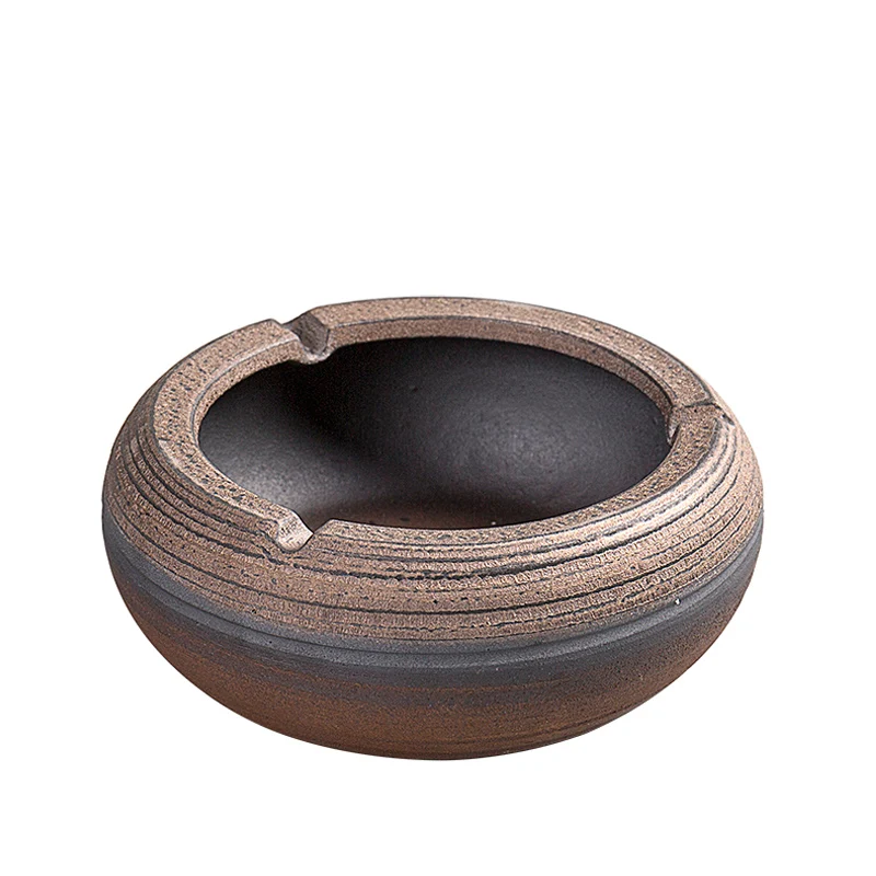 Винтажная японская стильная грубая керамическая пепельница из ржавчины