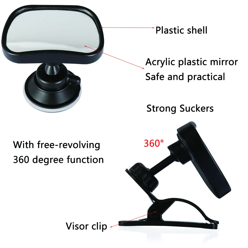 2 in 1 Mini Car Safety Back Seat Mirror Rearview Adjustable Baby Facing View Rear Ward Child Infant Kids Monitor | Автомобили и