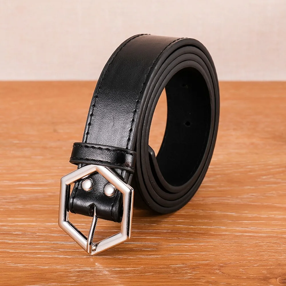 Модный ремень из искусственной кожи для женщин металлический дизайн с сердцем