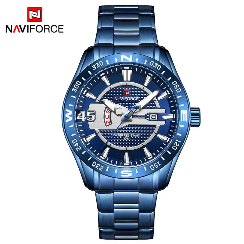 BEBE NAVIFORCE мужские часы Топ люксовый бренд спортивные часы из нержавеющей стали военные кварцевые часы водонепроницаемые Авто Дата часы reloj mujer - Цвет: BEBE