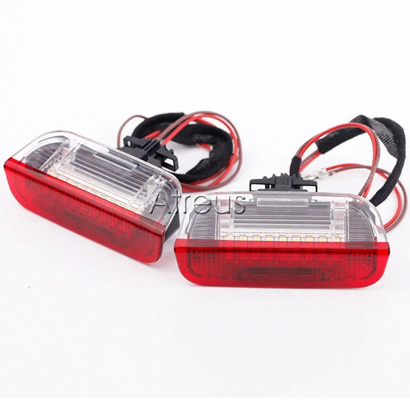 Для VW CC Volkswagen Polo Passat B6 B7 Golf GTI Jetta EOS Tiguan Scirocco Touareg дверь приветственные огни 12 в белый+ красный монтируемый на поверхности светодиод лампа