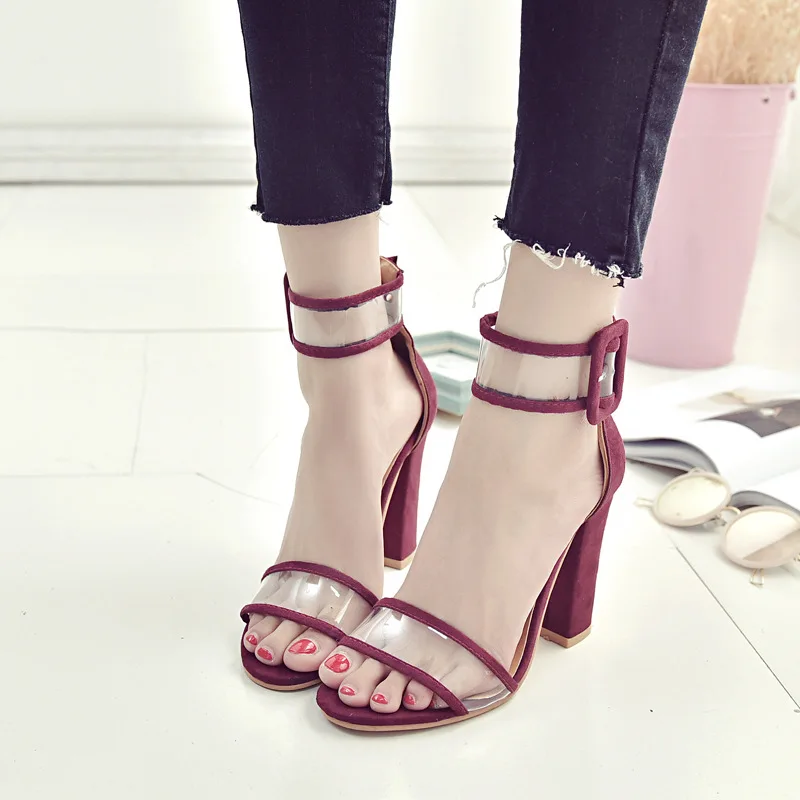 

Plus Size 35-43 American Style Women Platform Sandals Buckle Cover Heels Female High Heels Sandals Cutout Fashion Sandals