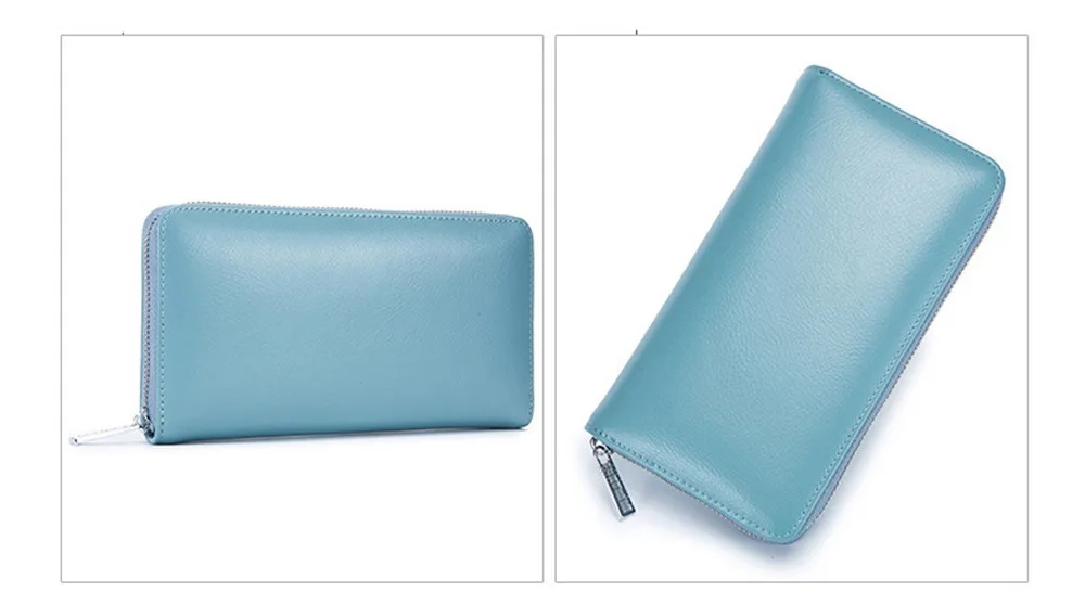 Женские кошельки из натуральной кожи с блокировкой RFID Дамский кошелек большой