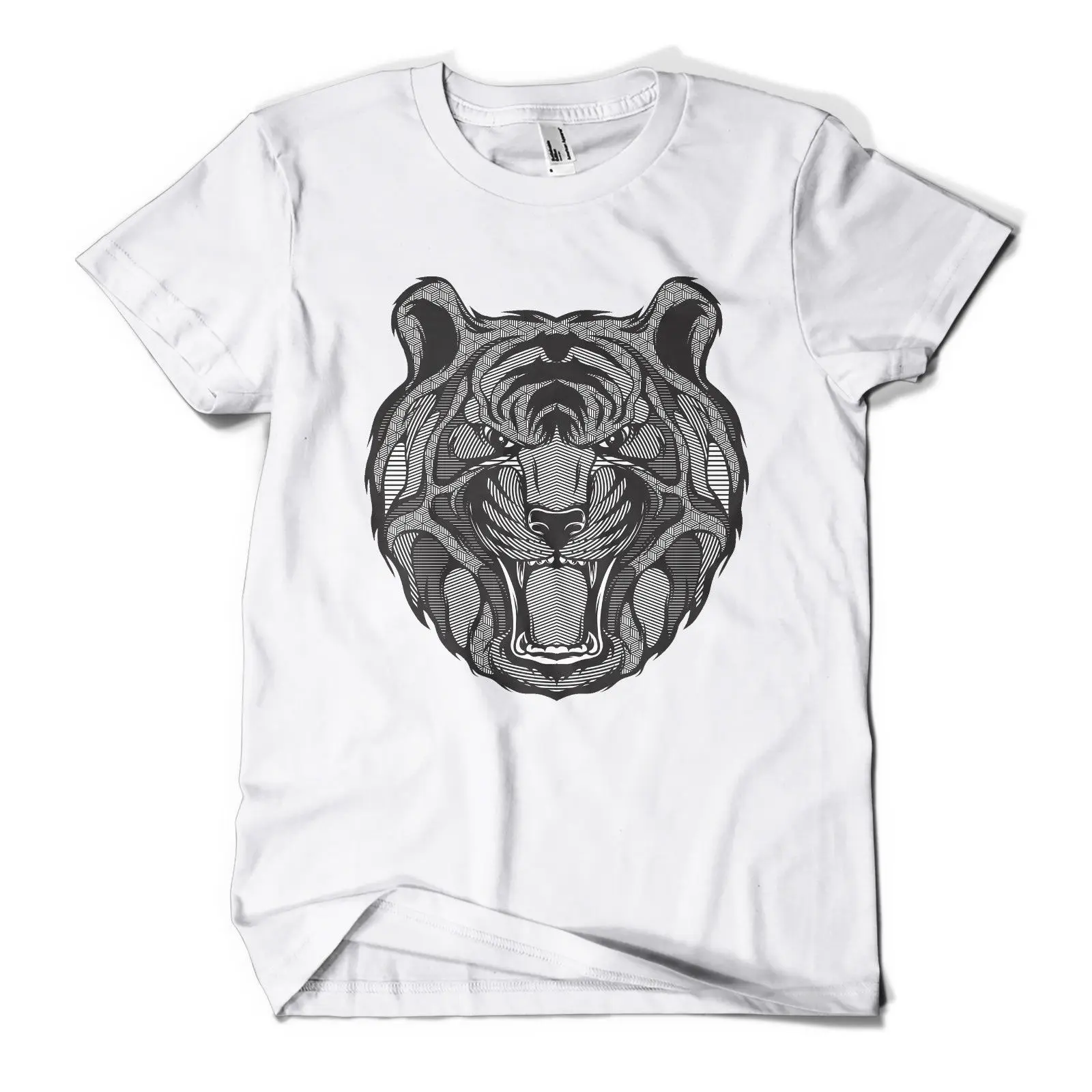 Graphic Tiger Футболка с принтом Hipster Дизайн городской моды мужские девушки футболка