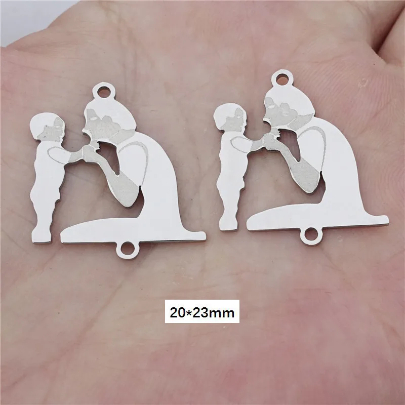 mother day 17 День матери серия Gravida Мама Дети нержавеющая сталь разъемы 2 петли Diy Изготовление ювелирных изделий 5 шт./лот - Цвет: mother day 17