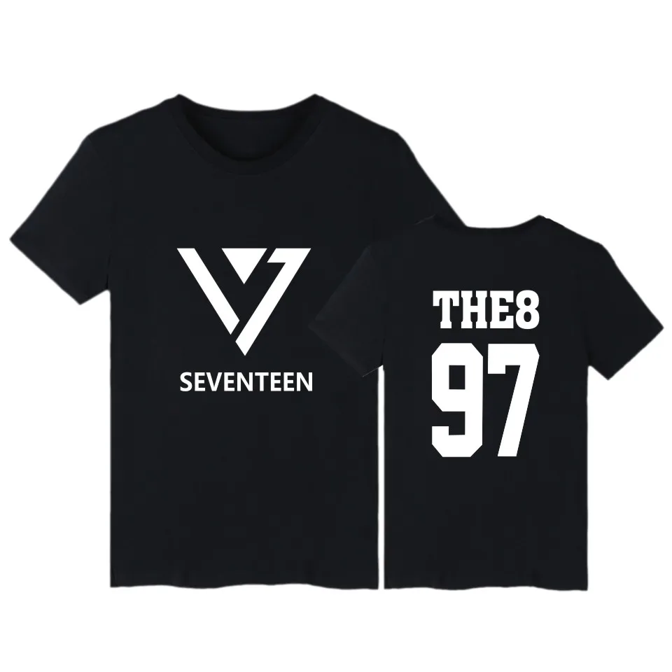 Новая модная летняя одежда Kpop Seventeen футболка хлопковая с коротким рукавом для