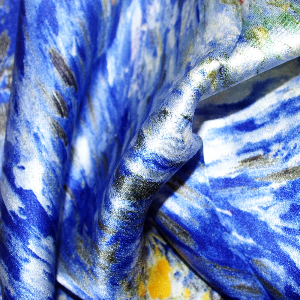 

Women Silk Scarf Shawls & Wraps Van Gogh' Oil Painting Works "Road with Men Walking"