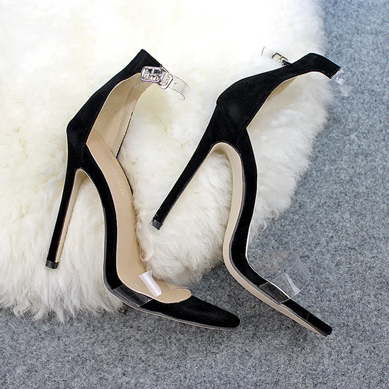 Брендовые дизайнерские женские туфли лодочки прозрачные на высоком прозрачном