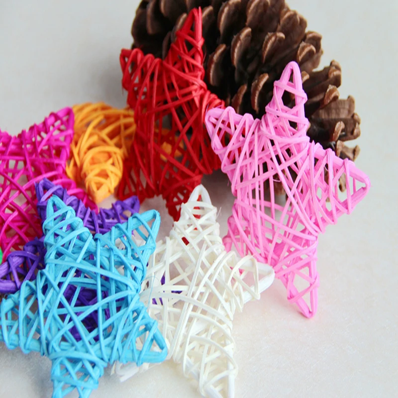 Ротанговые звезды из ротанга 6 см украшения для рождества дня рождения и дома