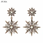 Оптовая продажа, новые модные роскошные серьги в виде двойной снежинки, винтажные золотые геометрические серьги для женщин, ювелирные изделия