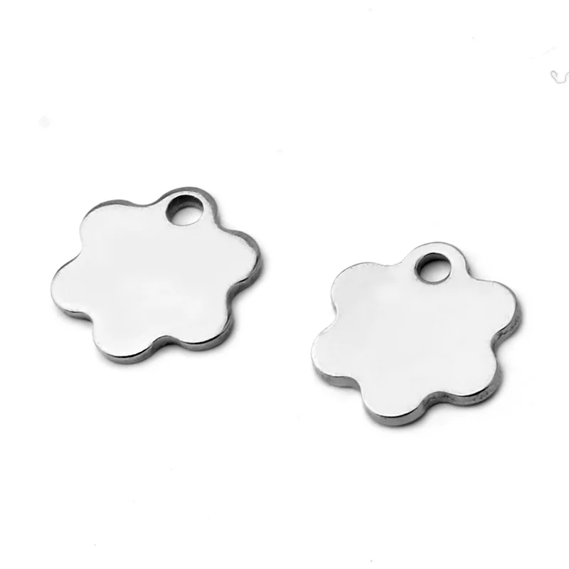 50pcs Stainless Steel Small Pendant Hanging Stars Flowers Starfish Bracelet Handmade DIY Jewelry Making Accessories Wholesale