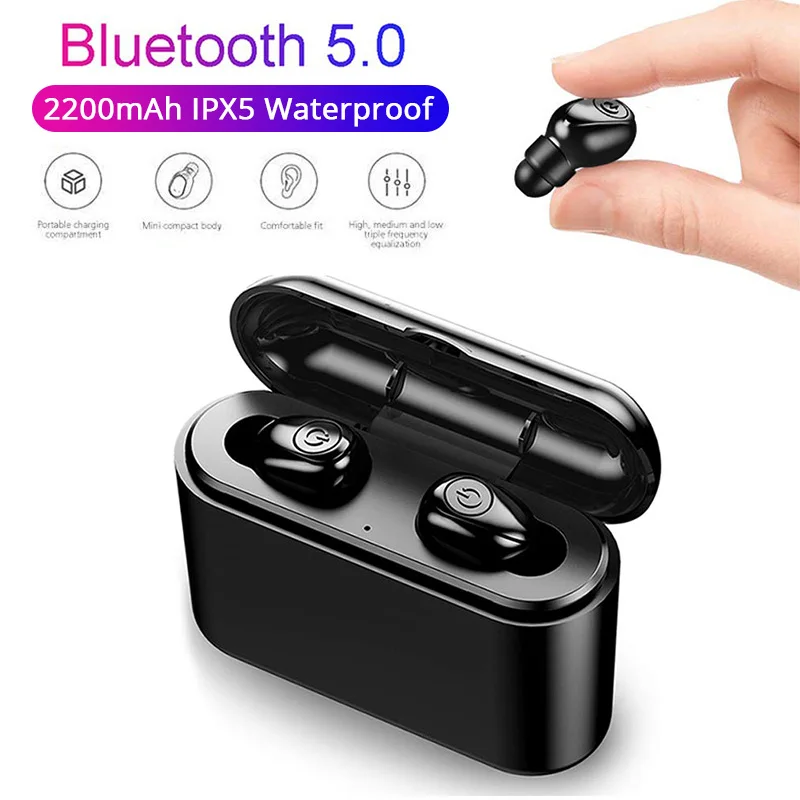 Bluetooth наушники TWS беспроводные 5 0 стерео гарнитура с зарядным боксом 2200 мАч