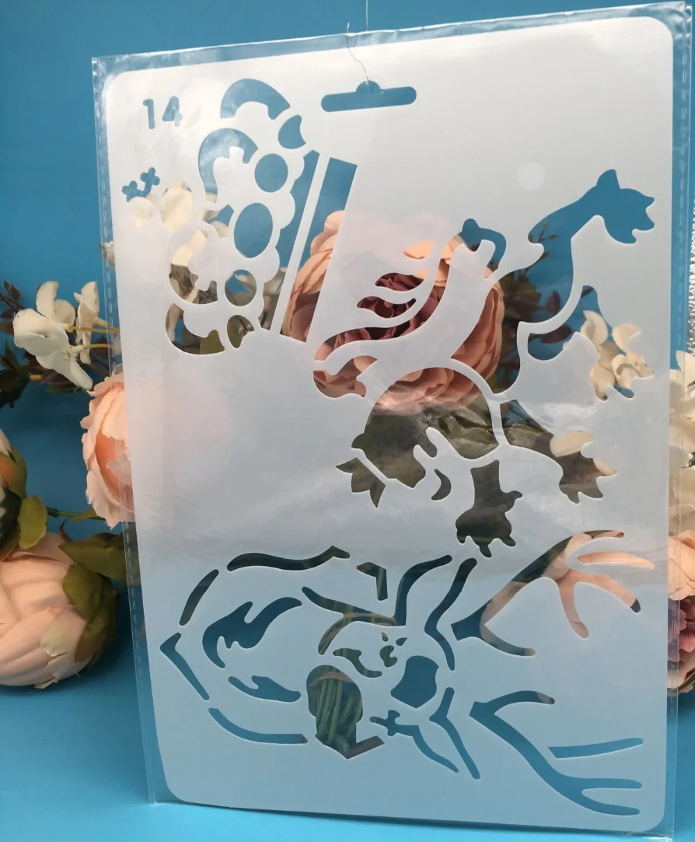 27.5X19cm Корона Льва DIY ремесло наслоения трафареты живопись штампованная для