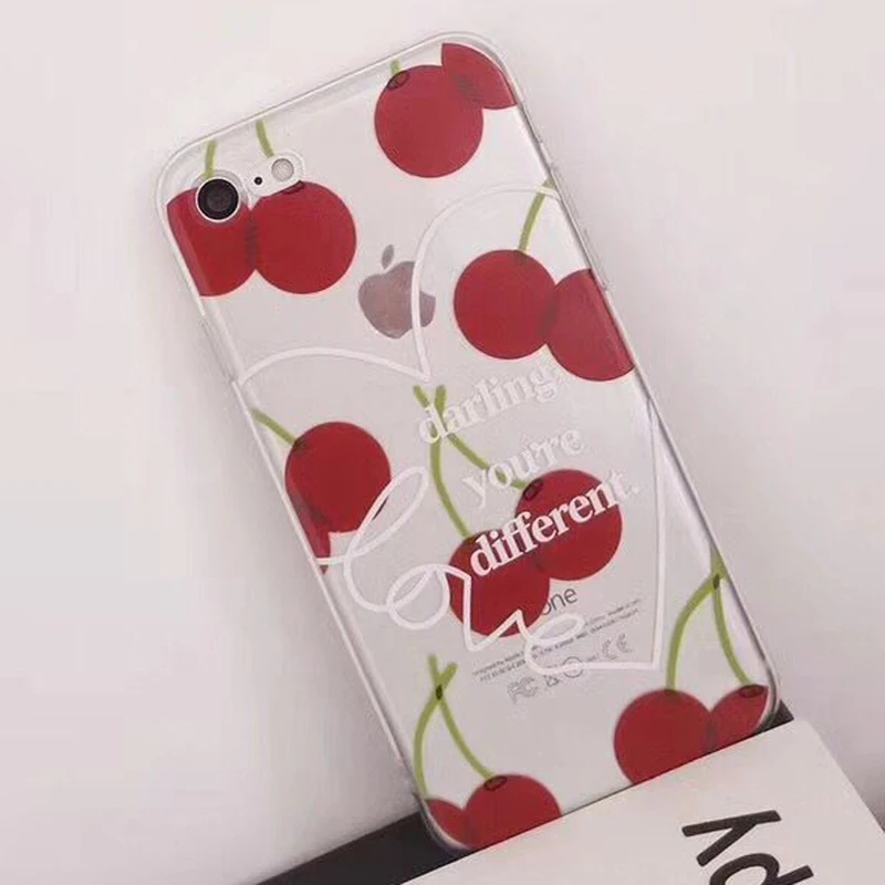 Красивый чехол для телефона с изображением фруктов и вишни iphone X 6 S 7 8 Plus милое