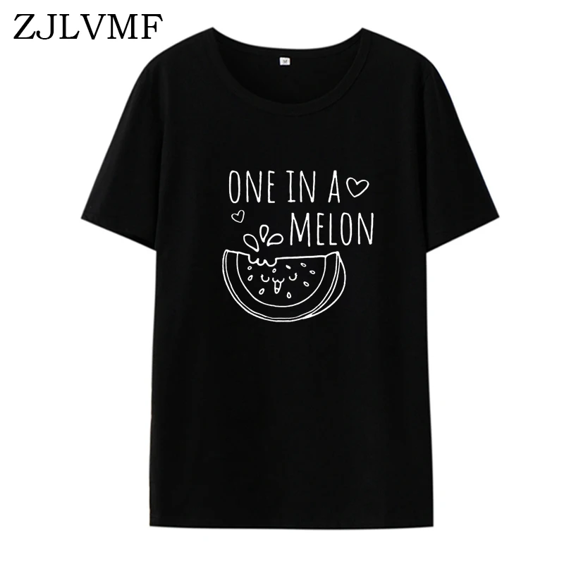 Женская хлопковая Футболка Zjlvmf One In A Melon модные хипстерские женские летние топы с