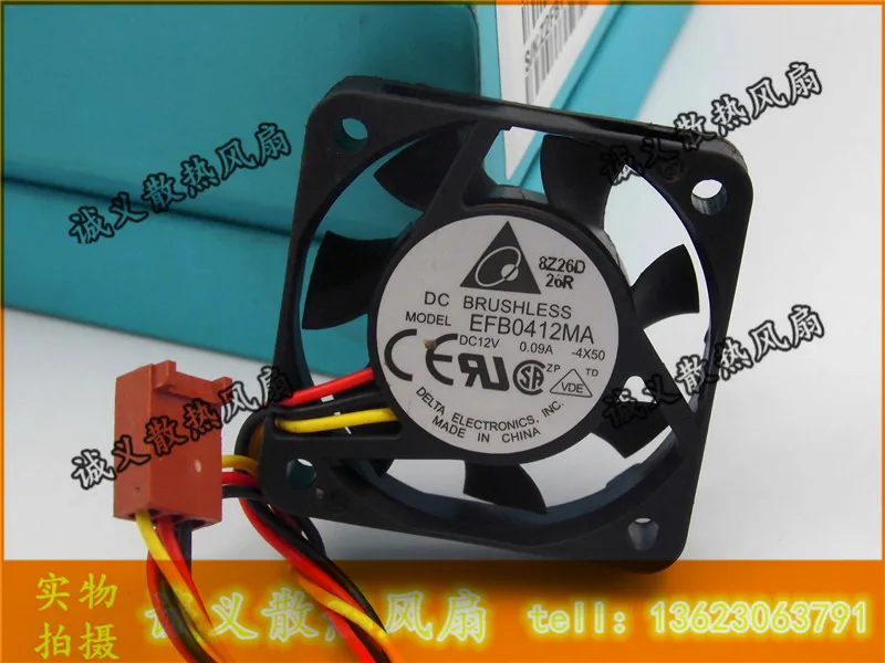 EFB0412MA Delta 4010 12V 0.09A 4 см вентилятор охлаждения с двойным шариковым подшипником 40X40X10MM