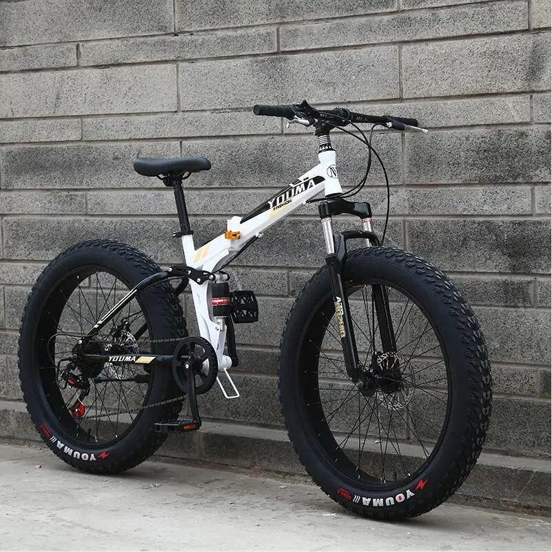 folding Bike Youma Новое поступление 7/21/24/27 скоростей жира велосипед 26 дюймов 26x4," с толстыми покрышками снег велосипедов - Цвет: folding Bike