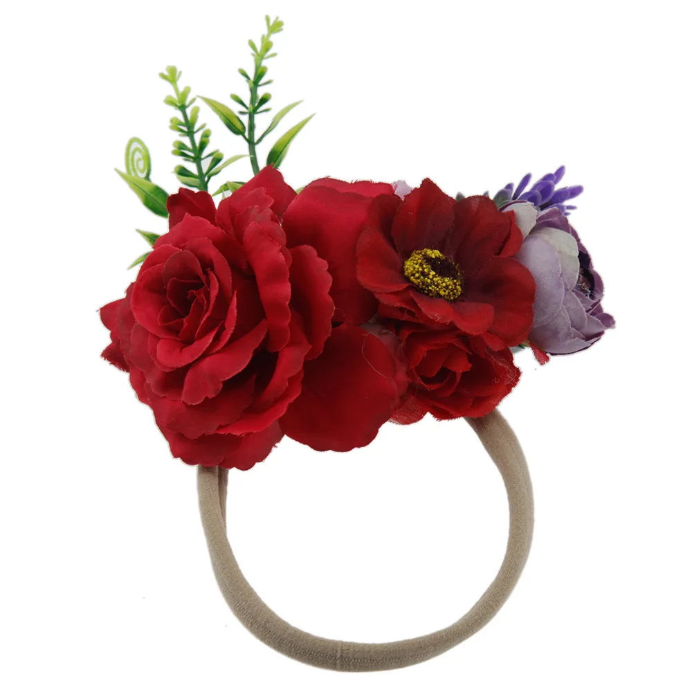 

fashion simulation Flowers Floral Hairband Headbands Handmade girls nylon Bohemia headbands Children hair accessories 10pcs/lot